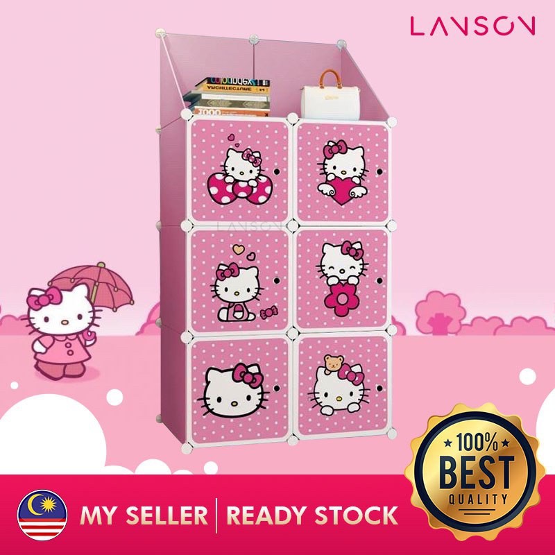  Ready Stock Hello  kitty  Tupper 6 cube DIY Multipurpose 