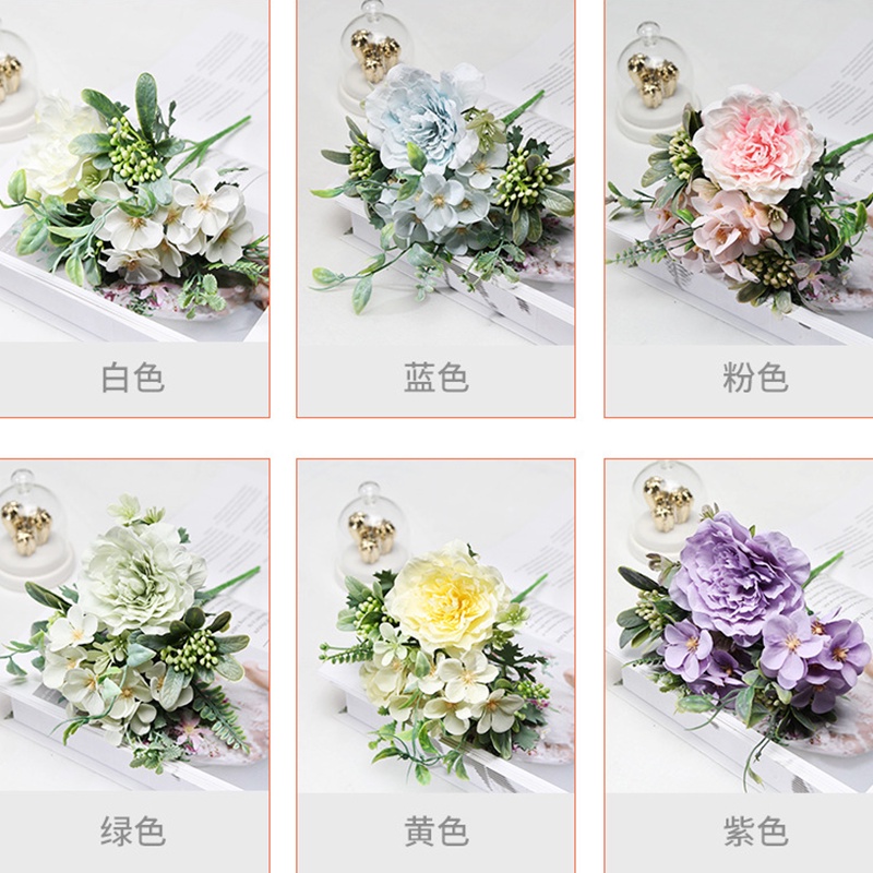 Nordic ins Artificial flowers rose holding bouquet wedding decoration photography props floral home decor fake flower