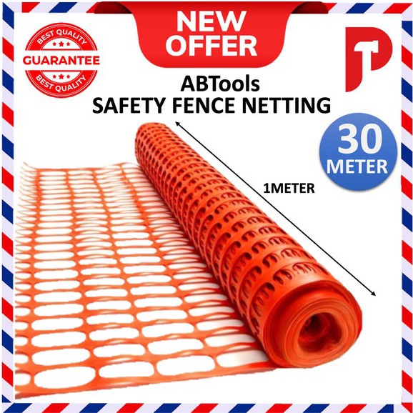 Orange Reflective Safety Fence Netting Roll Ready Stocks Construction Netting (1METERx30METER) ABTOOLS9418