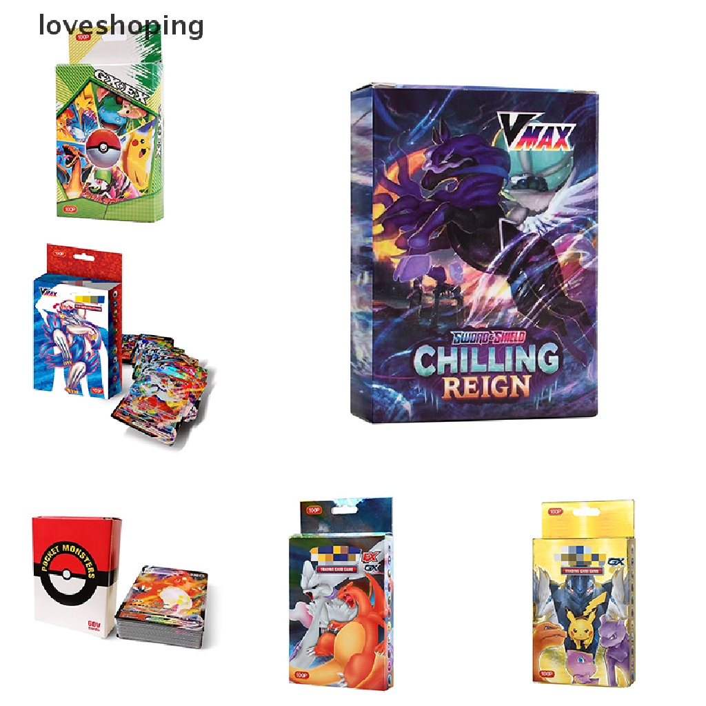 Purpose Essential 100Pcs Pokemon Cards Box Shining V Vmax Card Display Playing Game Versatile Multi - Image 2