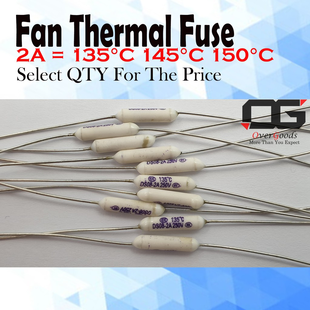 Fuse 250v 145°c Fan Motor Thermal Fuse 2A For Table Fan / Stand Fan