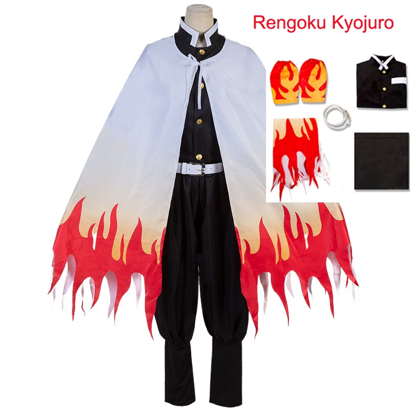 Purpose Reliable Anime Train Mugen Demon Slayer Rengoku Kyojuro Cosplay Costumes Kimetsu No Yaiba Adult Kids Wig Outfit - Image 3