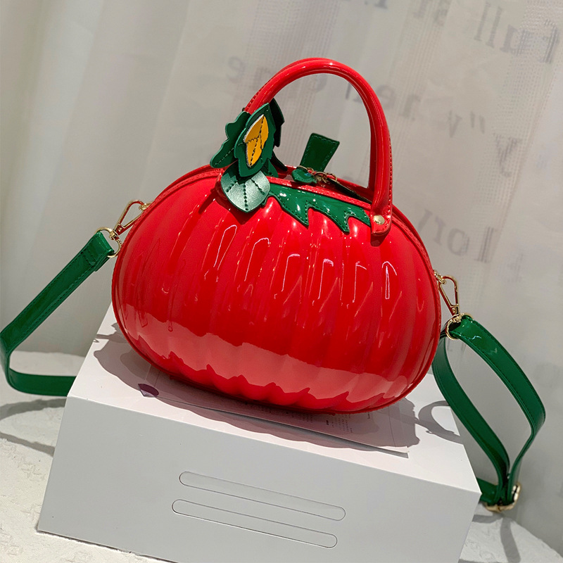 New personality fashion leather creative pumpkin cluch purse shoulder bag