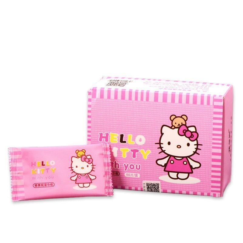 AntiBacterial Wet Tissues Hello Kitty Cute Free Gift Murah Tisu Basah