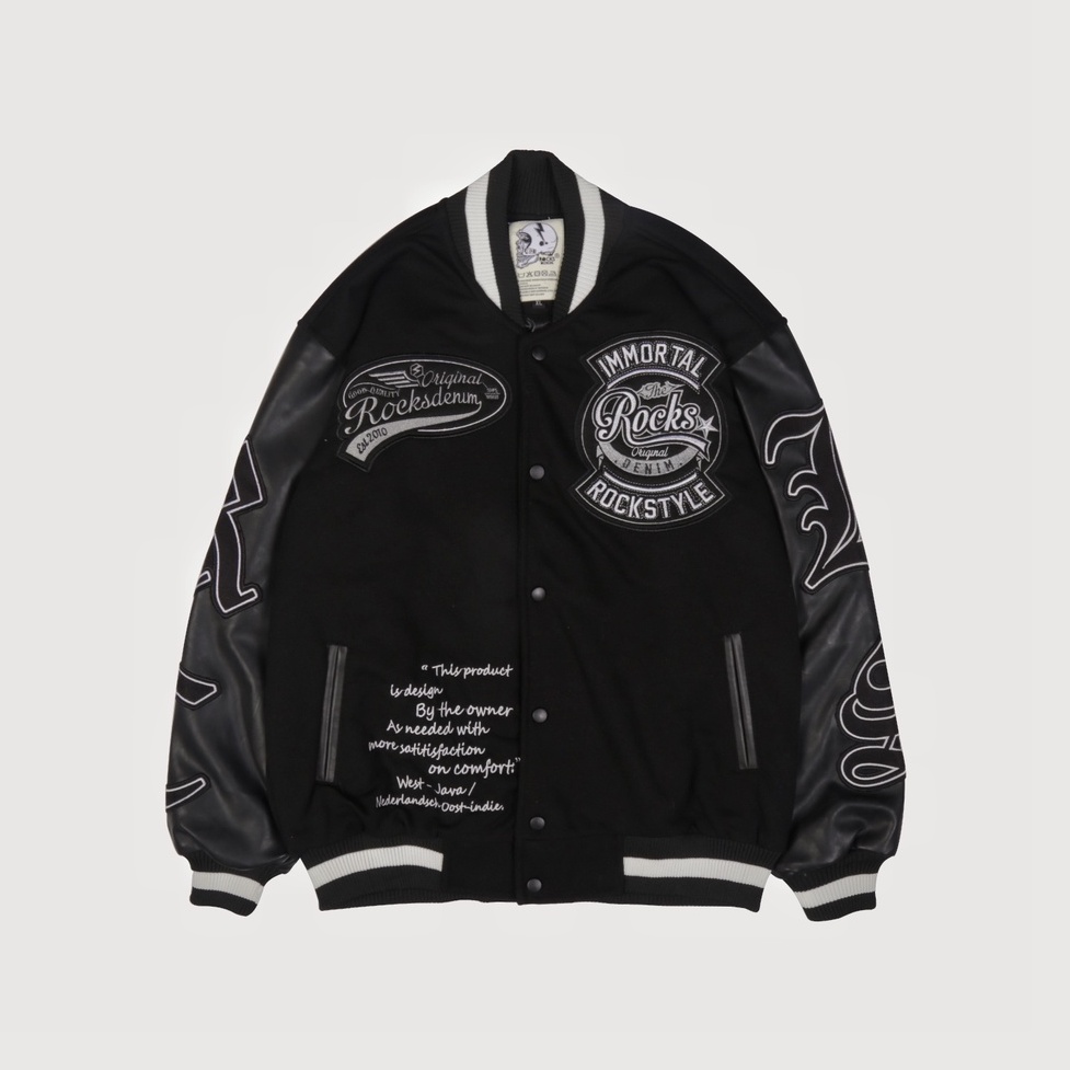 Rocksdenim - Varsity Vintage Cycles - Varsity Jacket | Shopee Malaysia