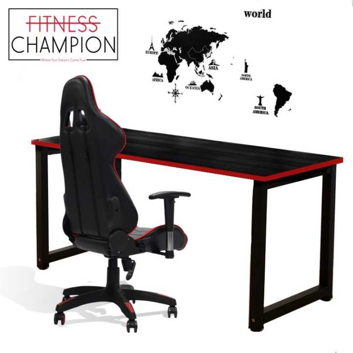 Fitchamp 120x60cm Simple Stylish Computer Gaming Dark Wooden Desk Computer