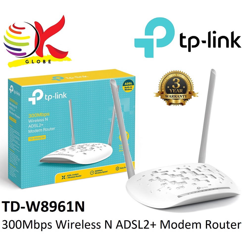 TPLINK TDW8961N (OEM/RETAIL PACK) 300MBPS WIRELESS N ADSL2+ MODEM