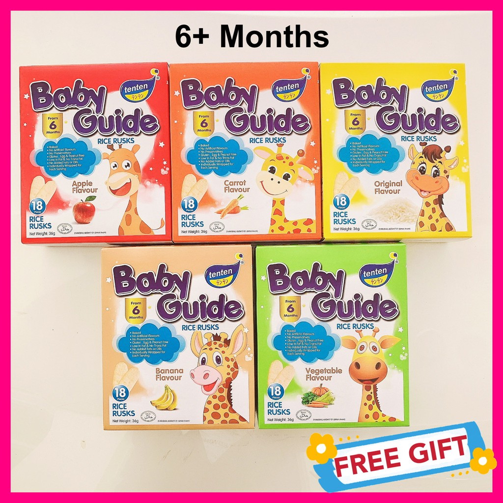 Baby Food TENTEN Baby Guide Rice Rusks Rice Cracker 36g 6+ months