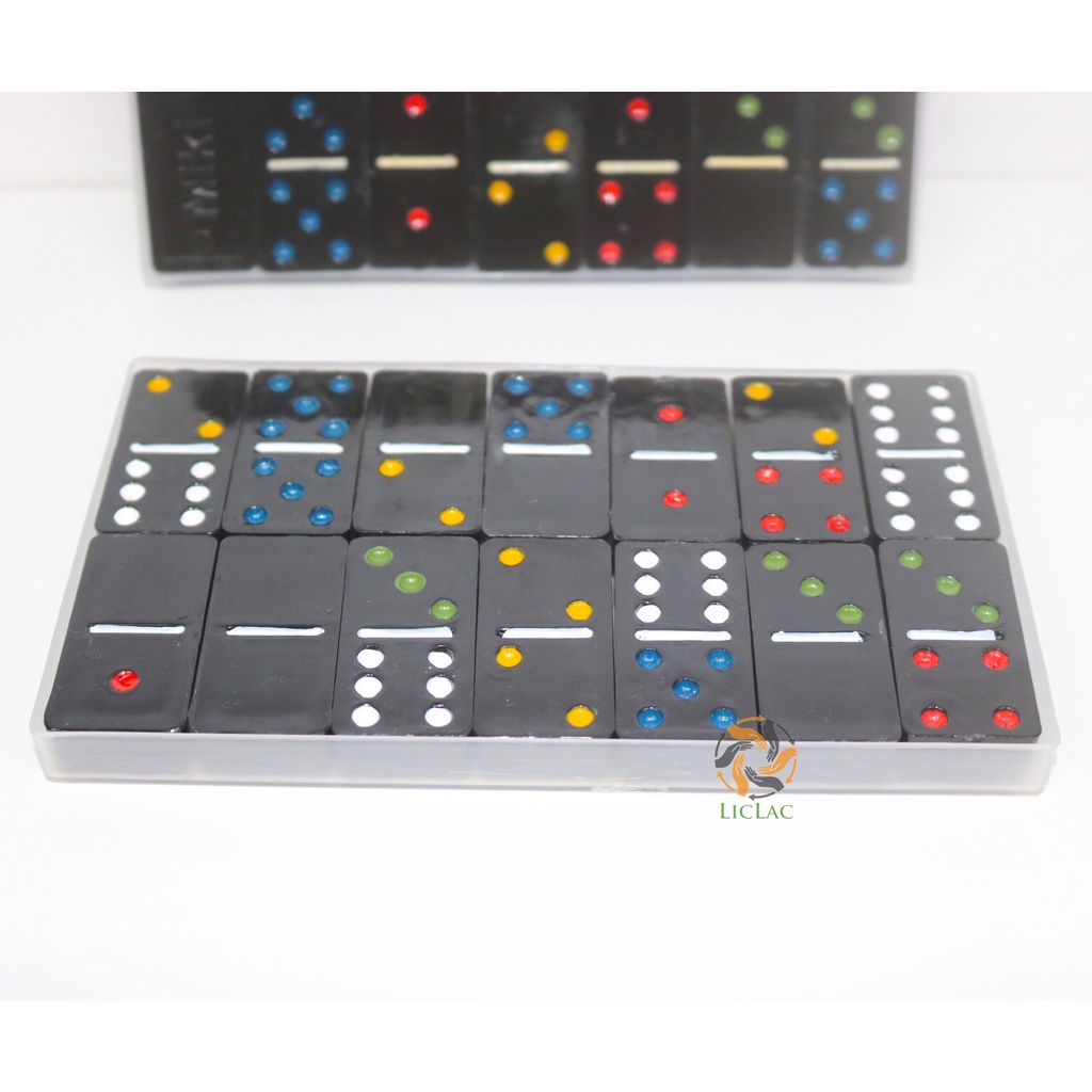 Premium Durable Domino 28 Black Chess Toy Set Safe Meticulous Plastic Pieces game Board LICLAC - Image 5