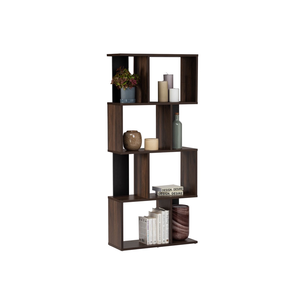 Modern 4 Tiers Medium Divider Book Rack Bookcase Storage Decoration ...