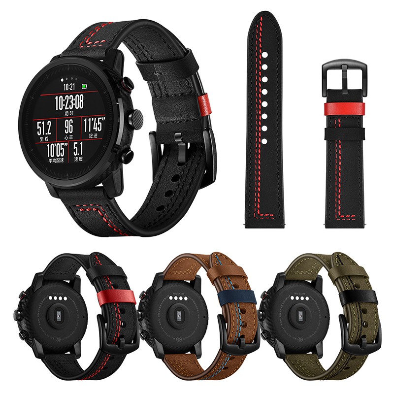 amazfit stratos 2 leather strap