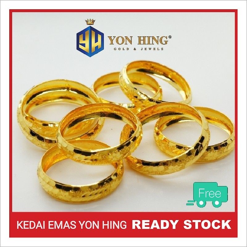 Cincin Belah Rotan Bajet Saiz Emas Yon Hing