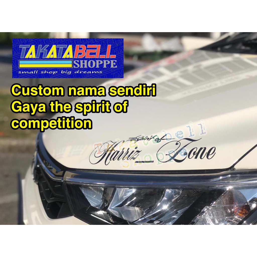 sticker nama kereta