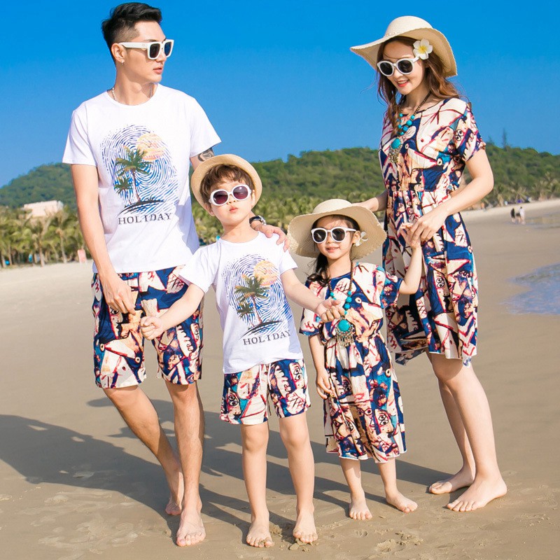 Family Matching Set Mother Daughter Summer Fashion Floral Dresses Couple  Set | Shopee Malaysia