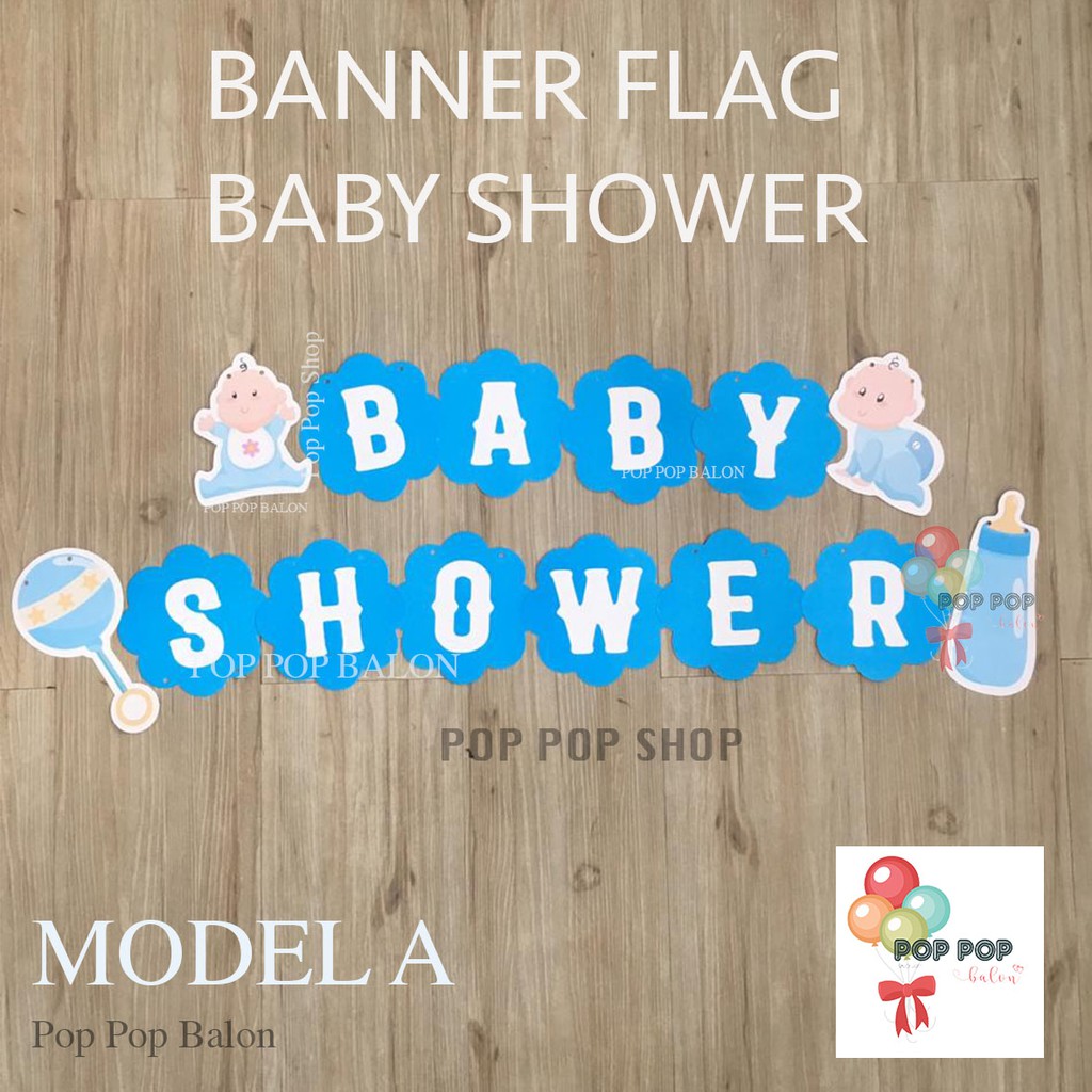 Banner Flag Bunting Flag Motif Baby Shower Blue Boy Blue Shopee Malaysia