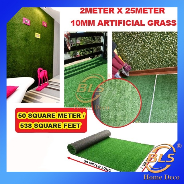 10mm DIY ARTIFICIAL GRASS ROLL (2 M X 25 M) FAKE SYNTHETIC GRASS 