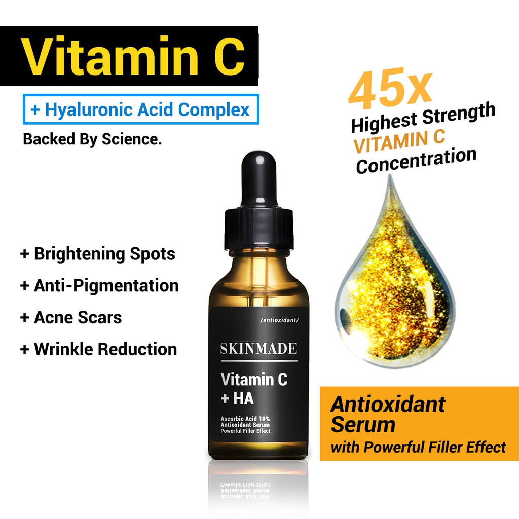 SKINMADE Vitamin C Serum + Hyaluronic Acid (Super Filler ...