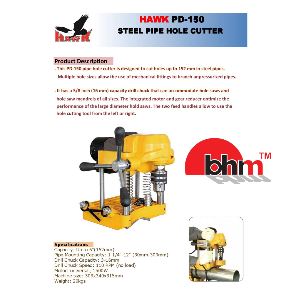 Hawk Steel Pipe Hole Cutter PD150 (6") Shopee Malaysia
