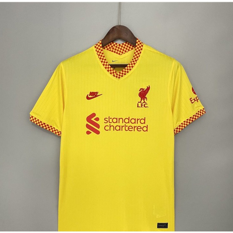 Liverpool Yellow Soccer Jersey Mens Third Football Shirt 2021-22 SIZE S-3XL