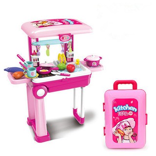  XIONG  CHENG  Kids 2in1 Pretend Play Toy Set  Suitcase Beauty 