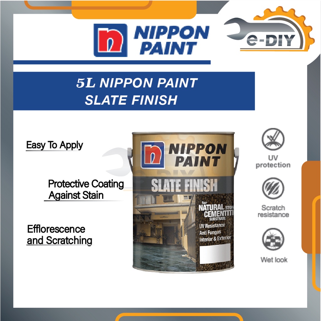 Nippon Paint Slate Finish 5L Shopee Malaysia