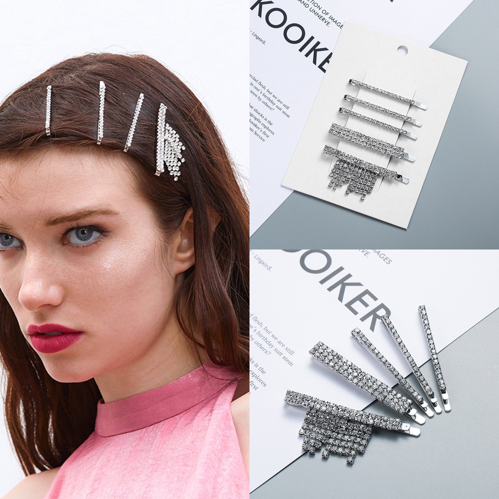 Five Piece Set Imitation Diamond Hair Clips Ins Korean Girls