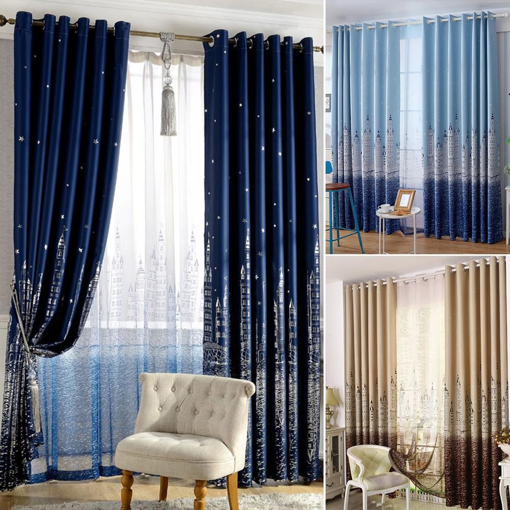 Partitions Divide The Room Blackout Window Shading Sliding Door Curtains