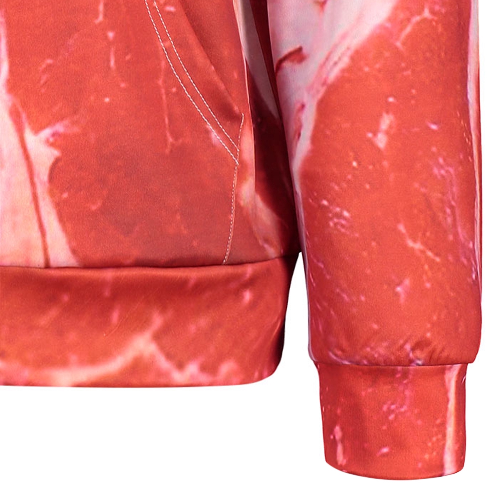 kangaroo pocket raw meat hoodie