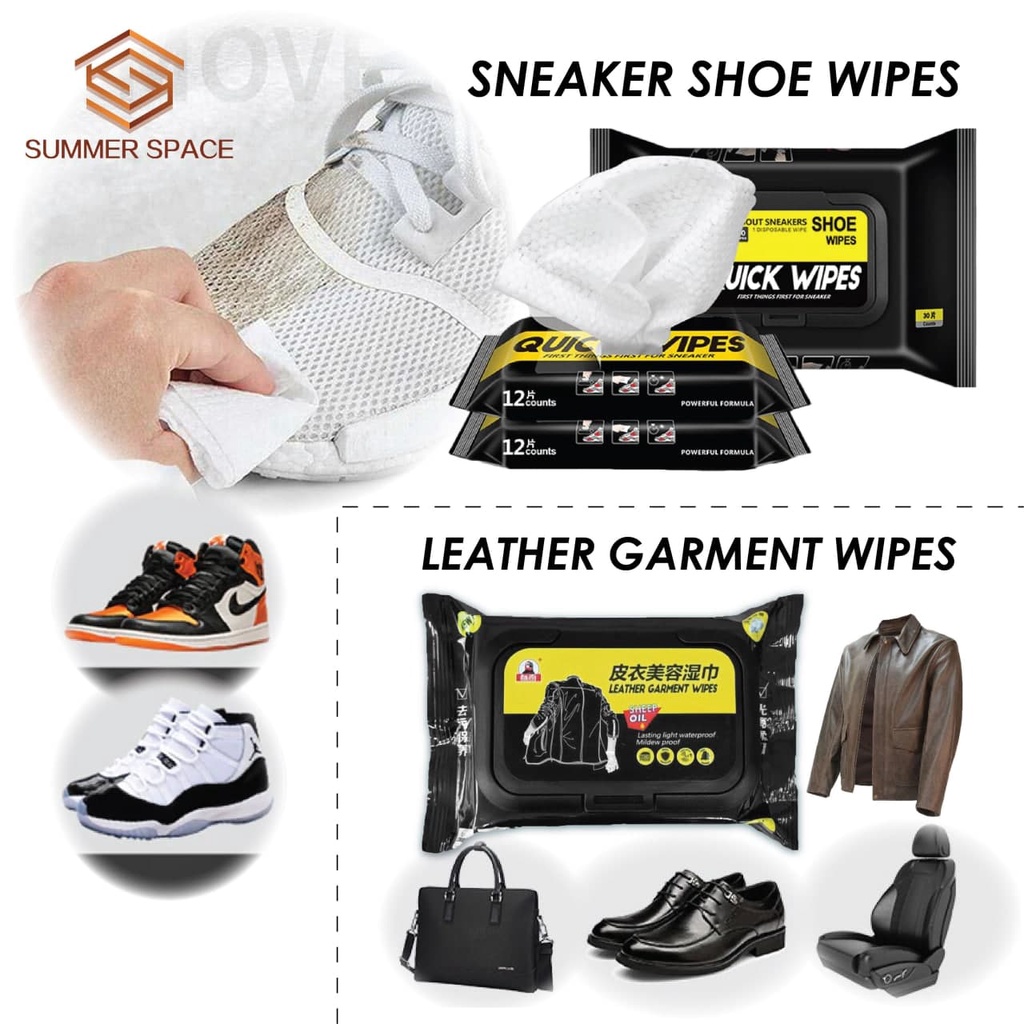 Wet Tissue, Cleaning, Sneaker Shoe Wipes & Leather Jacket Handbag Garment Wipe/Tisu Basah