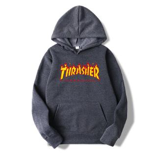 girl in thrasher hoodie