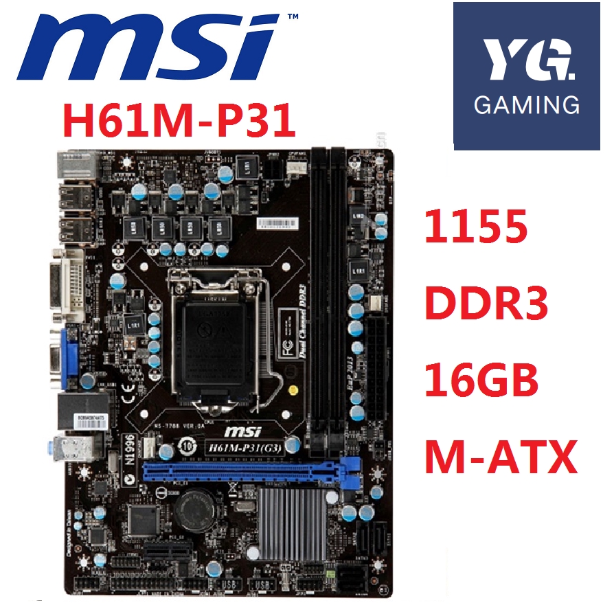MSI H61MP31 Original Motherboard DDR3 LGA 1155 H61 H61M Used Desktop