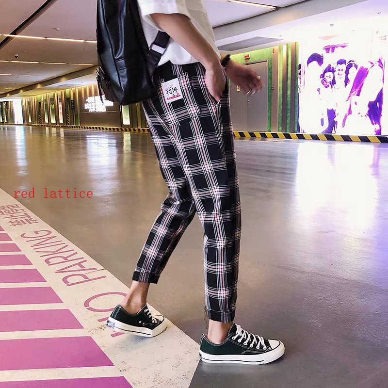 men's casual checkered pants