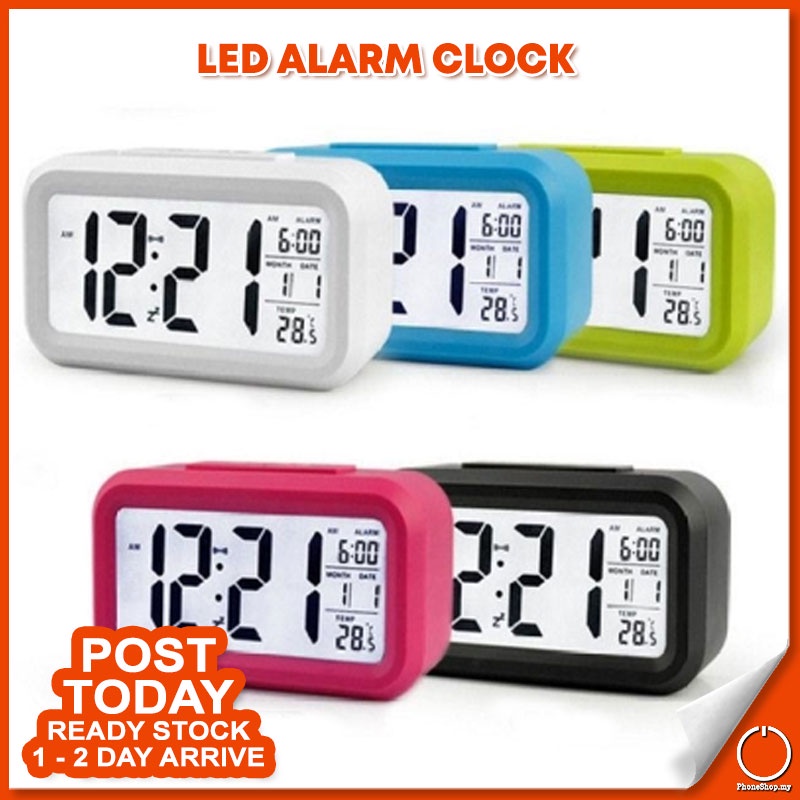 LED Screen Desktop Table Clock Electronic Alarm Digital Desk Calendar Sensor Night Light Jam Loceng Alarm 时钟