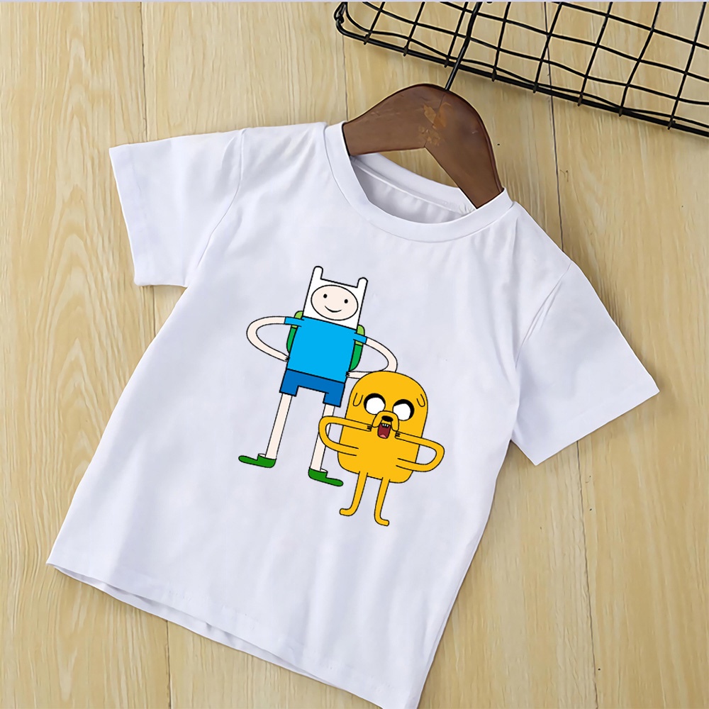 Adventure Time Baby Clothing Boys Fashion Shirts Finn and Jake T Shirt Round Neck Children's Wear High Quality Tops