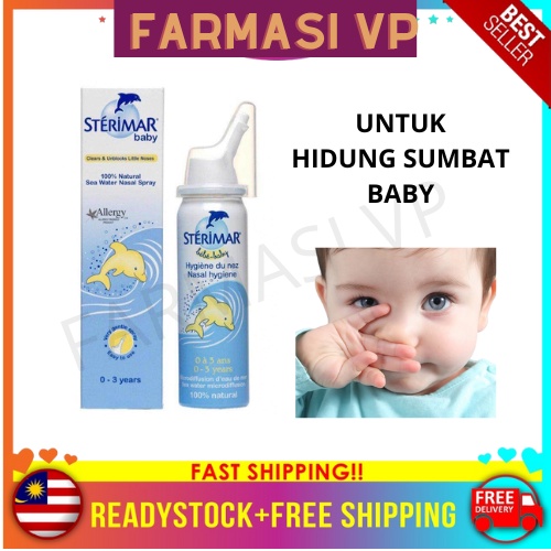 Sterimar Baby Nose Hygiene 50ml (03 years) Spray Hidung Sumbat