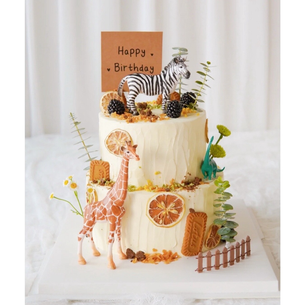 Animal Cake Topper Safari Jungle Wild Forest Animals Figures Woodland  Giraffe Toppers Cake Decoration Birthday Party Supplies | Shopee Malaysia