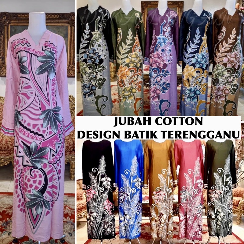 Baju Jubah Batik Terengganu Saiz Besar