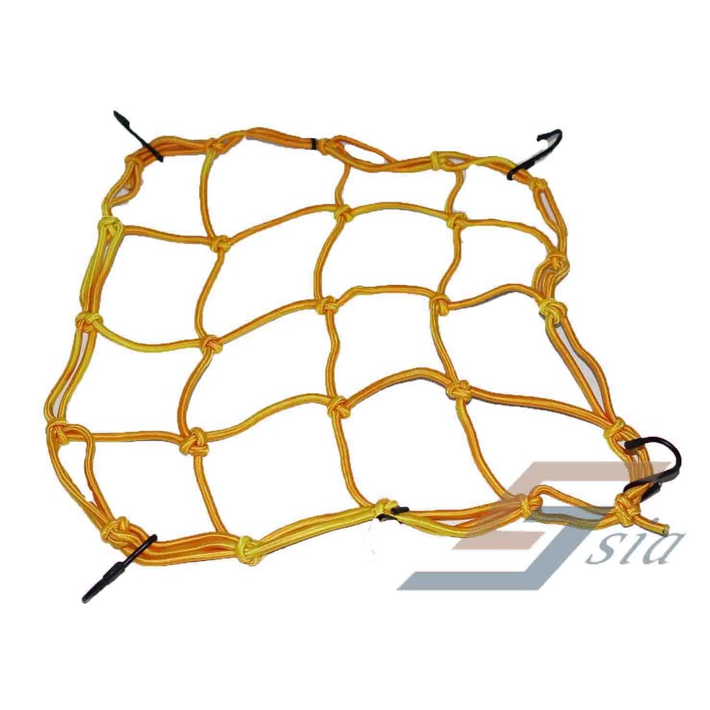 4 Hooks Motorcycle Luggage Helmet Mesh Net (Yellow)