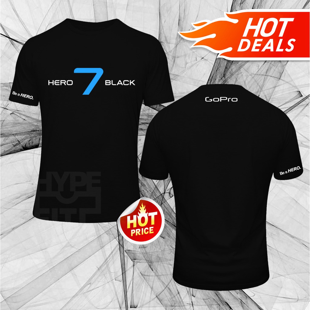 NEW GoPro Be A Hero Logo 7 T-Shirt Ready Stock Black Gray White Color ...