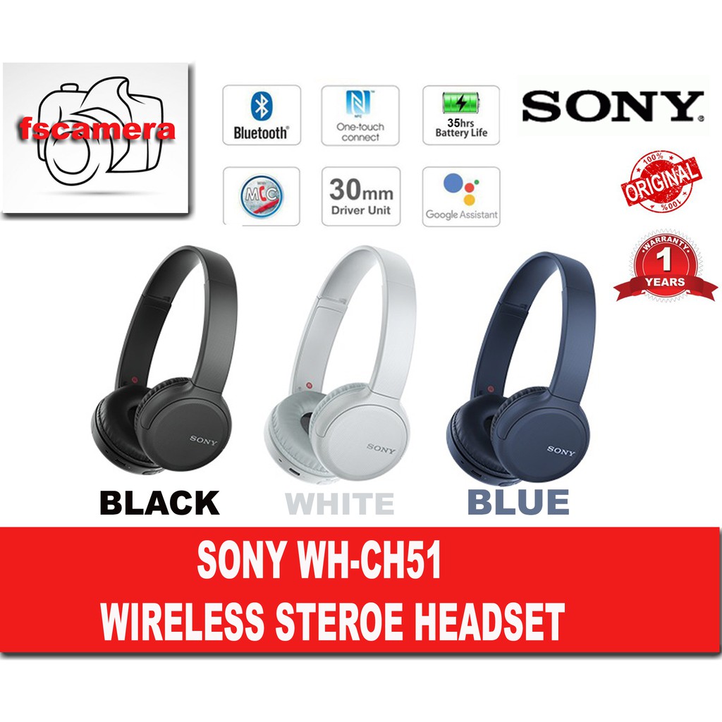 Sony Wh Ch510 Wireless On Ear Headphones Bluetooth Swivel Design Voice Assistant Usb Type C Charging Shopee Malaysia