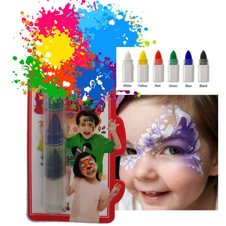 Faber-Castell Body Face Painting Crayons ( 6 Colour in 1 Card) (Krayon ...