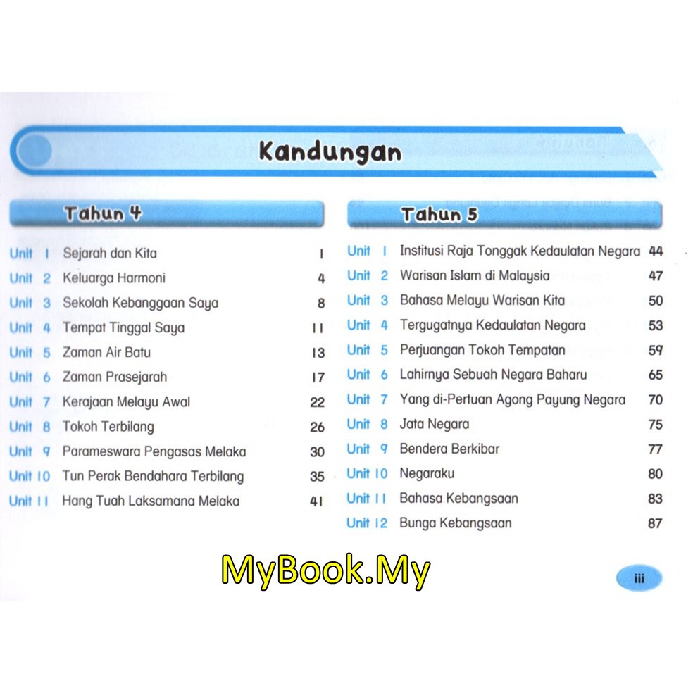 MyB Buku Rujukan/Nota : Revisi Poket UPSR Tahun 4,5,6 - Sejarah 