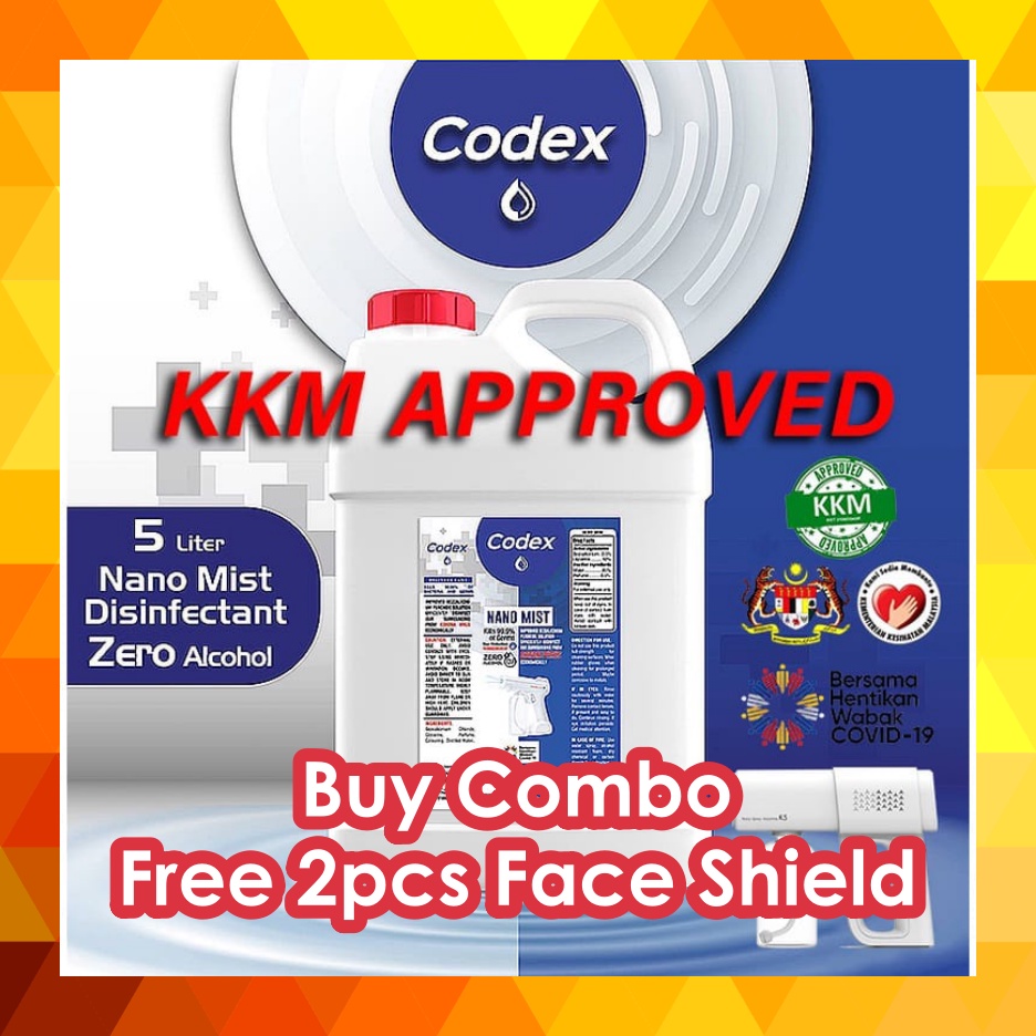 Codex Fog Sanitizer Disinfectant 5L (KKM) Fogging Sanitizer/Fog Liquid