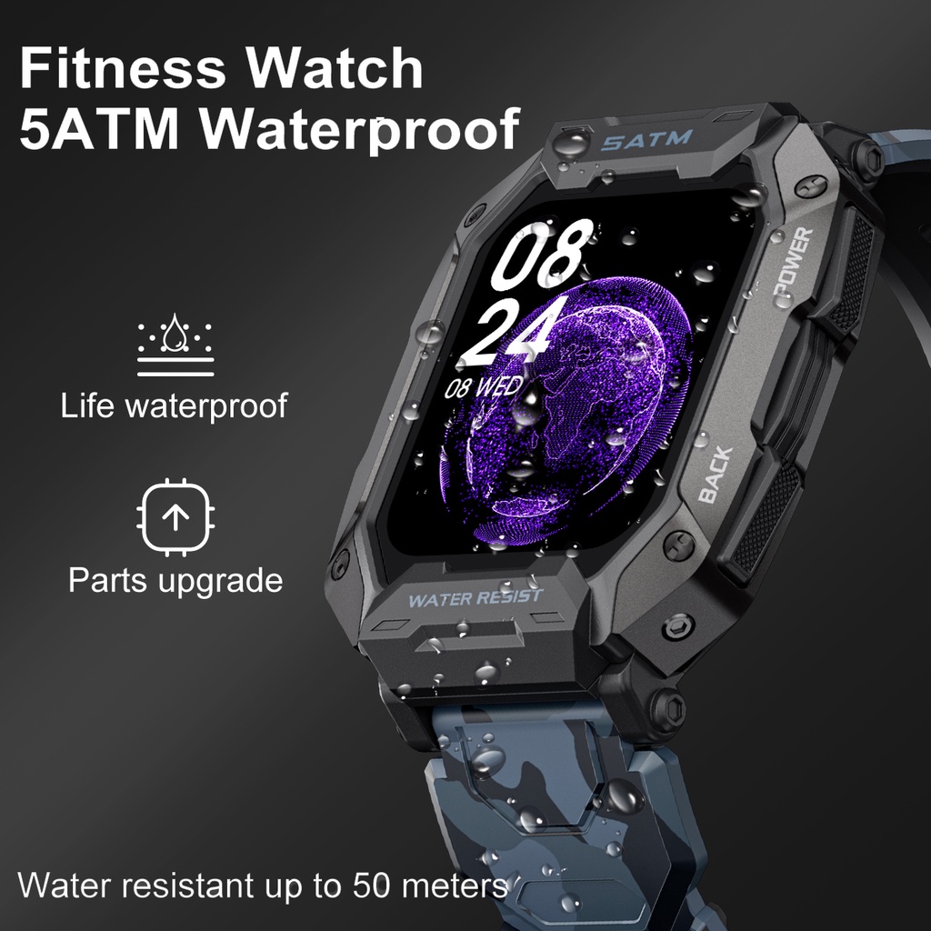 2022 LIGE IP68 Waterproof Bluetooth Man Smart Watch 1.71'' Full Touch Screen Heart Rate Monitor Smartwatch For Android IOS 24 Sports Modes