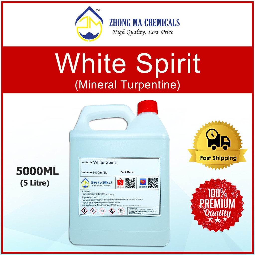 White Spirit (Mineral Spirits, Mineral Turpentine) 5000ML 5L 5 Litre