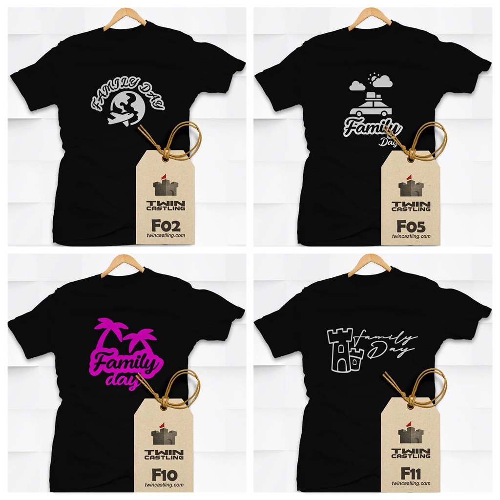 [READY STOCK] T-shirt Family Day, Birthday & Rewang - Custom Black Shirt - Twin Castling