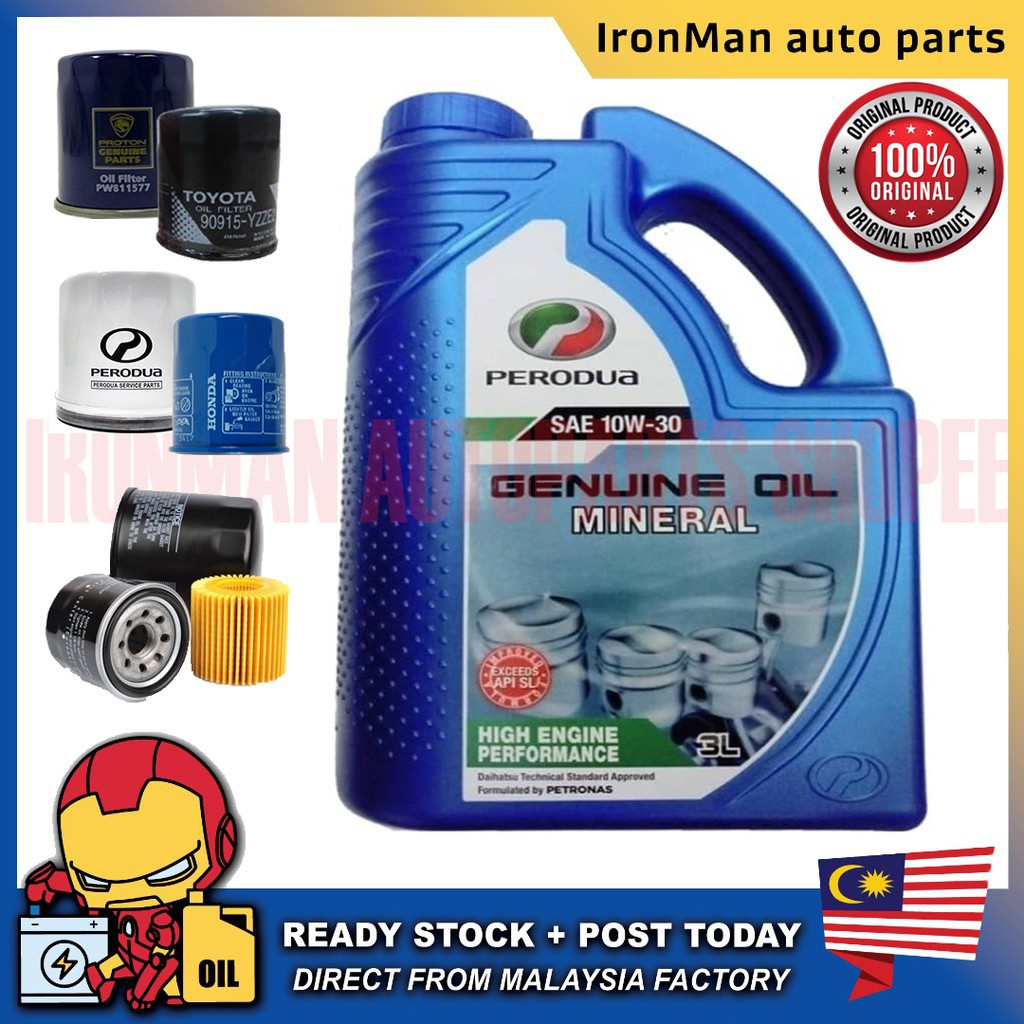 Petronas Engine Oil Original Perodua 10w30 Engine Oil 3l 5000km Kenari Viva Kelisa Kancil 10w 30 Minyak Hitam Combo Oi Shopee Malaysia