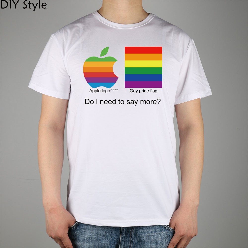Apple Gay Pride Top Lycra Cotton Short Sleeved T Shirt 3340 Fashion Brand T Shir Shopee Malaysia