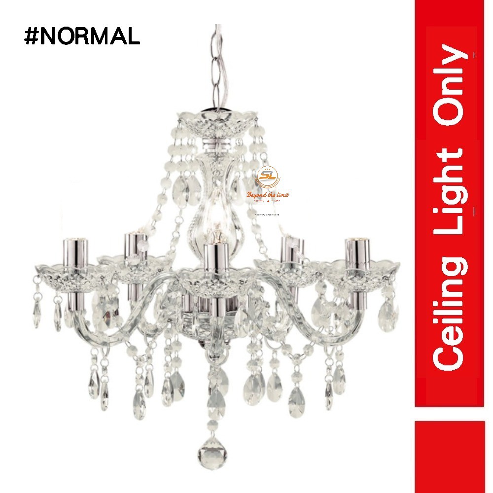 Modern Crystal Chandelier Nordic Minimalist Dining Room Bedroom Luxury Home Glass Pendant Lighting 6-Head