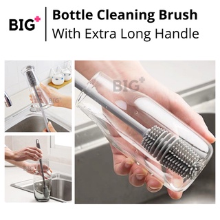 BIG+ Glass & Bottle Cleaning Brush | Soft TRP Bristle Extra Long Handle Durable For Glass Milk Bottle Sink Cleaning